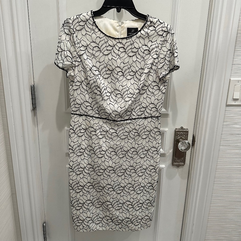 Adrianna Papell white lace midi dress